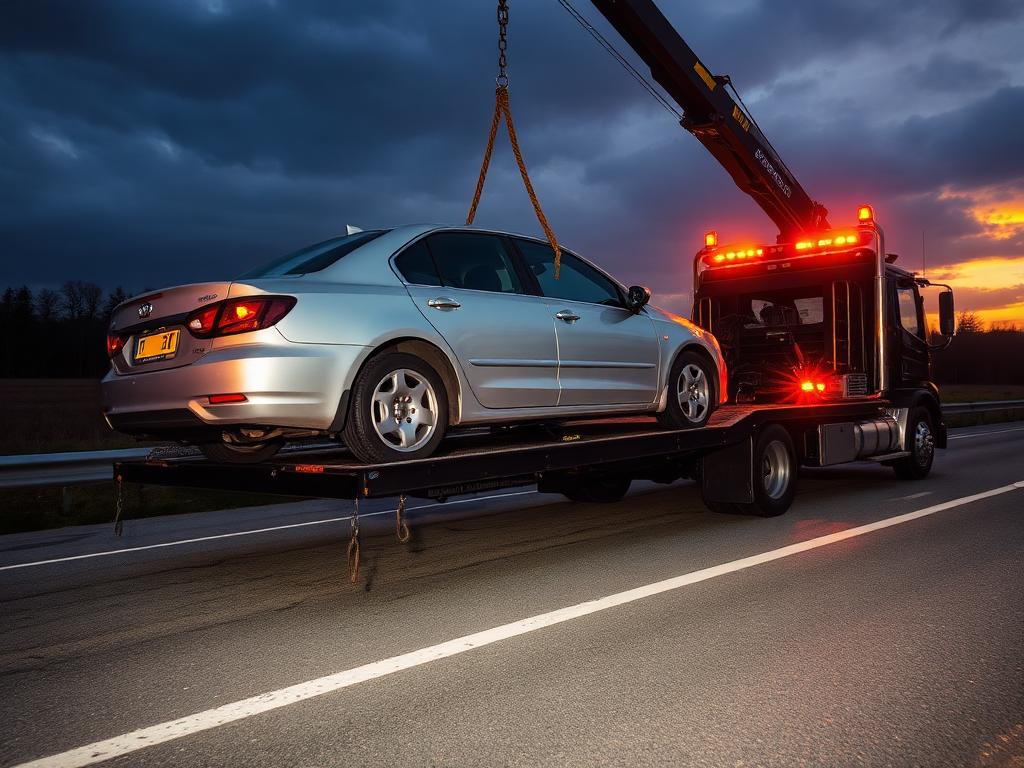 Roadside car recovery, evening callout.